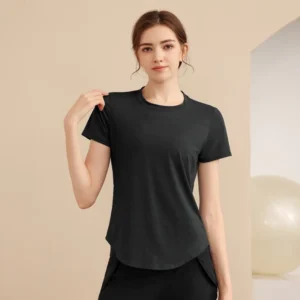 Sports T Shirt Women Mesh Breathable Loose Running Fitness Top