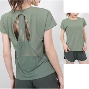 Yoga T Shirts Quick Dry Fitness Sports Tops Womens