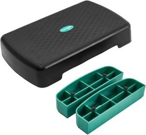 Yes4All Aerobic Exercise Step Platform with 2 Risers Adjustable Height