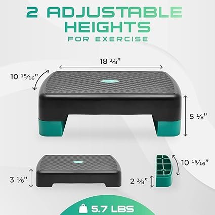 Yes4All Aerobic Exercise Step Platform with 2 Risers Adjustable Height