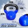 Yes4All Kettlebells Vinyl Coated Cast Iron for Dumbbell Weights