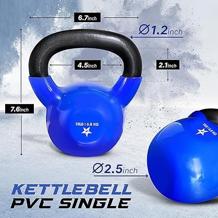 Yes4All Kettlebells Vinyl Coated Cast Iron for Dumbbell Weights